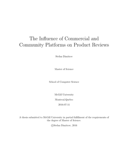 The Influence of Commercial and Community Platforms on Product