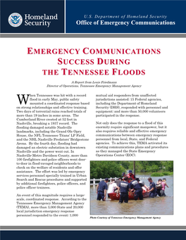 Emergency Communications Success During the Tennessee Floods