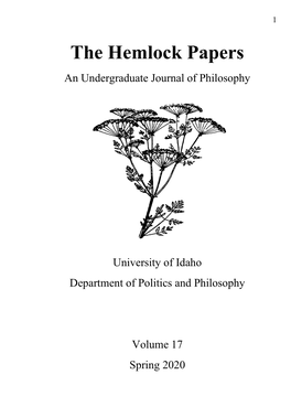 The Hemlock Papers an Undergraduate Journal of Philosophy