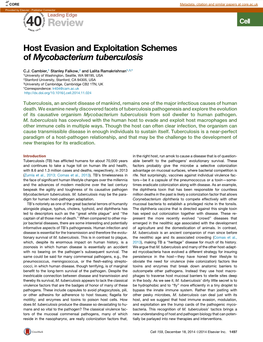 Host Evasion and Exploitation Schemes of Mycobacterium Tuberculosis