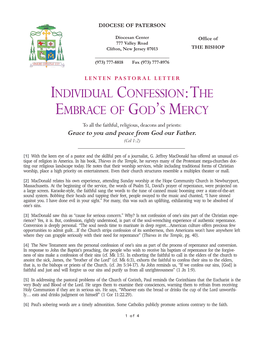 Individual Confession: the Embrace of God's Mercy