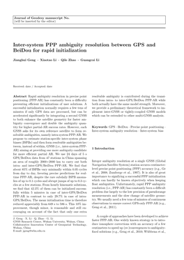 Inter-System PPP Ambiguity Resolution Between GPS and Beidou for Rapid Initialization