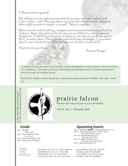 Prairie Falcon Northern Flint Hills Audubon Society Newsletter