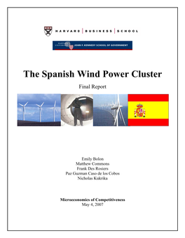 The Spanish Wind Power Cluster (Pdf)