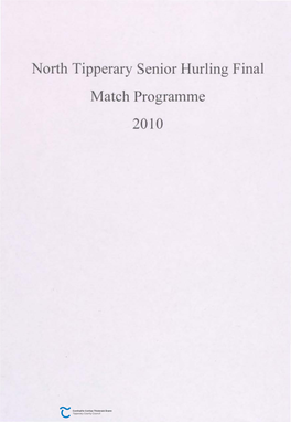 North Tipperary Senior Hurling Final Match Programme