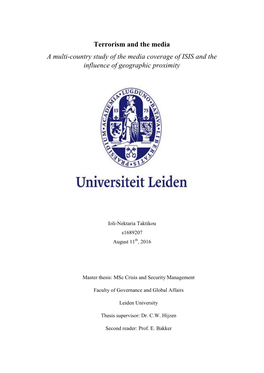 Terrorism and the Media a Multi-Country Study of the Media Coverage of ISIS and the Influence of Geographic Proximity