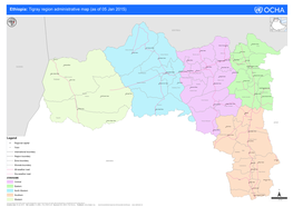 Ethiopia: Tigray Region Administrative Map (As of 05 Jan 2015)