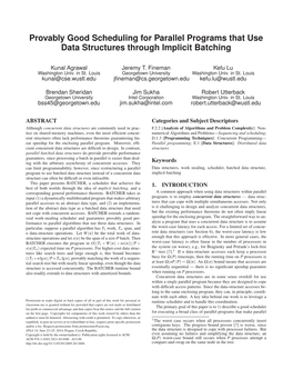 Provably Good Scheduling for Parallel Programs That Use Data Structures Through Implicit Batching