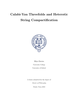 Calabi-Yau Threefolds and Heterotic String Compactification