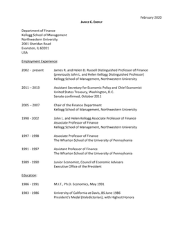 Janice C. Eberly's CV