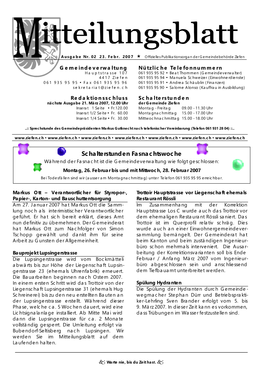 Mitteilungsblatt Vom Februar 2007