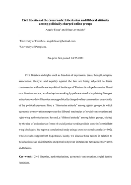 Civil Liberties at the Crossroads: Libertarian and Illiberal Attitudes Among Politically Charged Online Groups