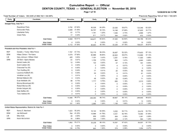 Cumulative Report — Official