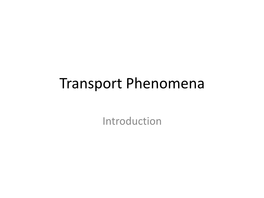 Transport Phenomena