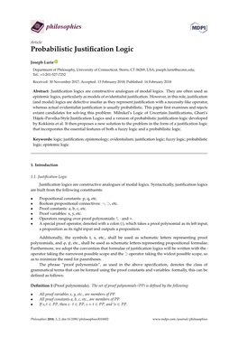 Probabilistic Justification Logics Using Methods Analogous to Milnikel’S