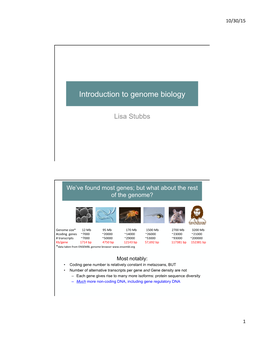 Introduction to Genome Biology