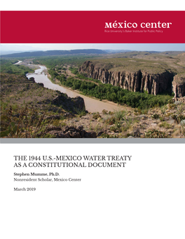 The 1944 U.S.-Mexico Water Treaty As a Constitutional Document