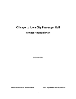 Chicago to Iowa City Passenger Rail Project Financial Plan