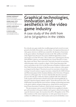 Graphical Technologies, Innovation and Aesthetics in the Video Game Industry