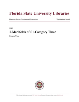 3-Manifolds of S1-Category Three Dongxu Wang