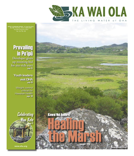 KA WAI OLA the LIVING WATER of OHA