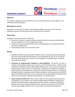 Edoxaban Clinical Guide