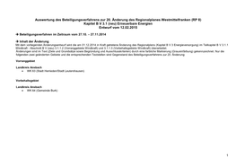 Auswertung Des Beteiligungsverfahrens Zur 20. Änderung Des Regionalplanes Westmittelfranken (RP 8) Kapitel B V 3.1 (Neu) Erneuerbare Energien Entwurf Vom 12.02.2015