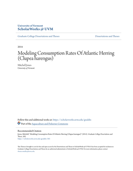 Modeling Consumption Rates of Atlantic Herring (Clupea Harengus) Mitchell Jones University of Vermont