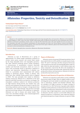 Aflatoxins: Properties, Toxicity and Detoxification