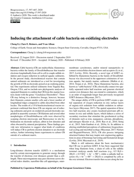 Inducing the Attachment of Cable Bacteria on Oxidizing Electrodes