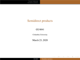 Semidirect Products