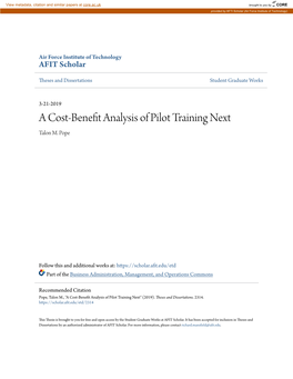 A Cost-Benefit Analysis of Pilot Training Next Talon M