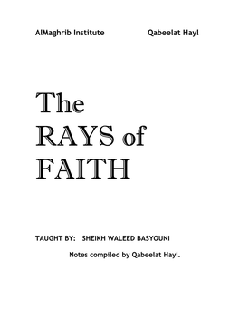 Rays of Faith: Fundamentals of Faith Notes