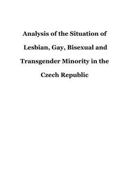 Analysis of the Situation of Lesbian, Gay, Bisexual and Transgender
