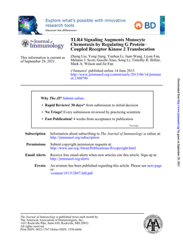 Coupled Receptor Kinase 2 Translocation − Chemotaxis By