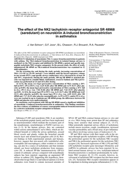 On Neurokinin A-Induced Bronchoconstriction in Asthmatics