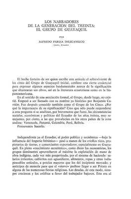 Los Narradores De La Generacion Del Treinta: El Grupo De Guayaquil