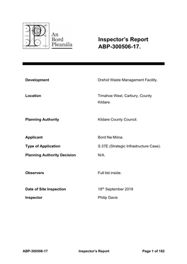 Inspectors Report (300/R300506.Pdf, .PDF Format 1300KB)