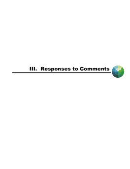 III. Responses to Comments