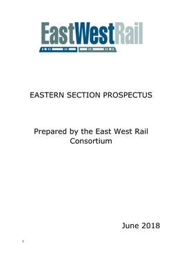 EASTERN SECTION PROSPECTUS Prepared by the East West Rail