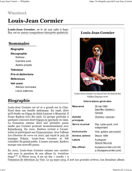 Louis-Jean Cormier — Wikipédia