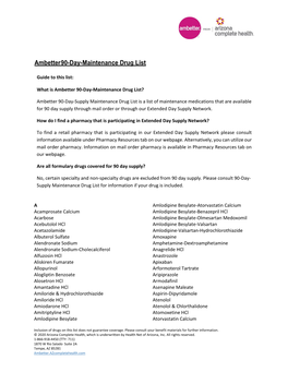 Ambetter 90-Day-Maintenance Drug List- 2020