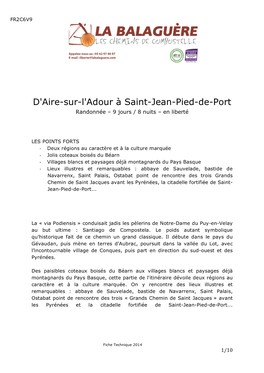 D'aire-Sur-L'adour À Saint-Jean-Pied-De-Port Randonnée – 9 Jours / 8 Nuits – En Liberté