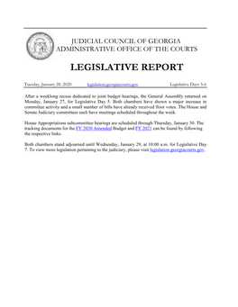 Mid-Week Legislative Report