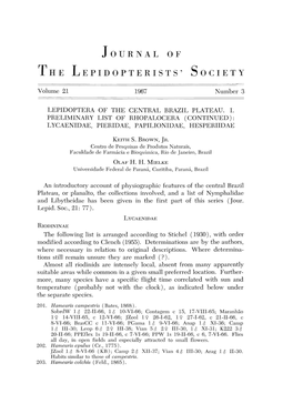 Journal of the Lepidopterists' Society 147