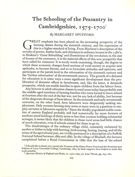 The Schooling of the Peasantry in Cambridgeshire, 1575–1700