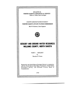 Geology and Ground Water Resources Williams County, North Dakota