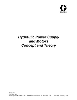 Hydraulic Power Supply and Motors Concept and Theory