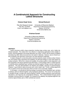 A Combinatorial Approach for Constructing Lattice Structures