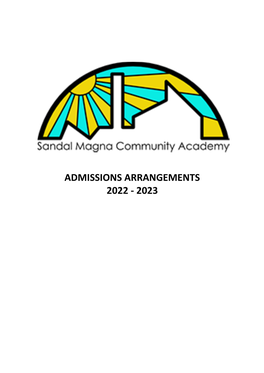 Admissions Arrangements 2022 - 2023